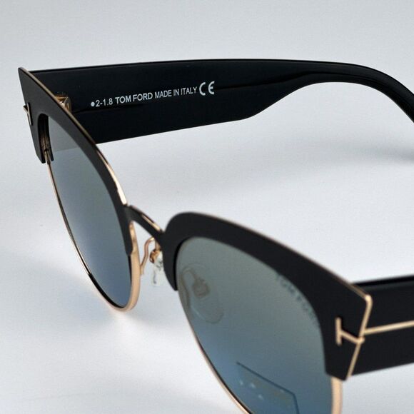 NEW Tom Ford FT0607/S ALEXANDRA 05X Black Blue Mirrored Cat Eye Women Sunglasses - Picture 8 of 13